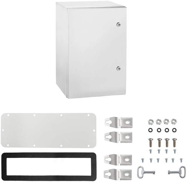 Alt view image 8 of 8 - Metal Electrical Enclosure, 24''x16''x12'', Wall-Mounted Junction Box in Carbon Steel, IP65 Weatherproof, with Mounting Plate for Electronic Equipment