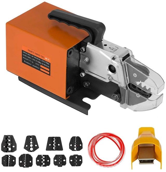 Alt view image 9 of 10 - Pneumatic Crimping Tool Am-10, Air Powered Wire Terminal Crimping Machine Crimping Up To 16mm2, Pneumatic Crimper Plier Machine with 10 Sets Of Dies for Many Kinds of Terminals