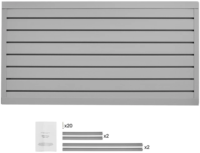 Alt view image 9 of 15 - Slat Wall Paneling, 2 x 4 ft, PVC Garage Slatwall with Modular Design, Grey Slat Wall Easy-to-Install Adjustable Slatwall Panel with Coupling Structure & DIY Cutting, Fits for Storage & Display