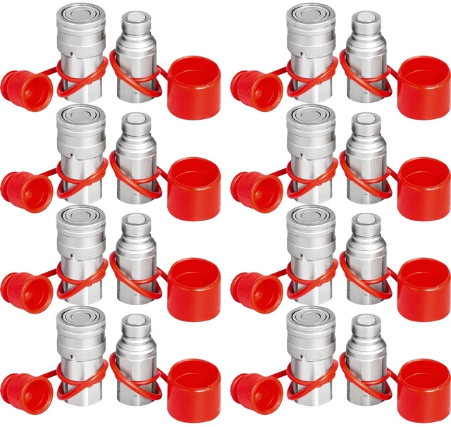 Alt view image 8 of 8 - Skid Steer Hydraulic Quick Connect 1/2\" Body Hydraulic Coupler 1/2\" NPT Hydraulic Coupling Quick Connect 8 Pairs Hydraulic Quick Coupler 27.6 MPa (ISO 16028) (8 Pairs)