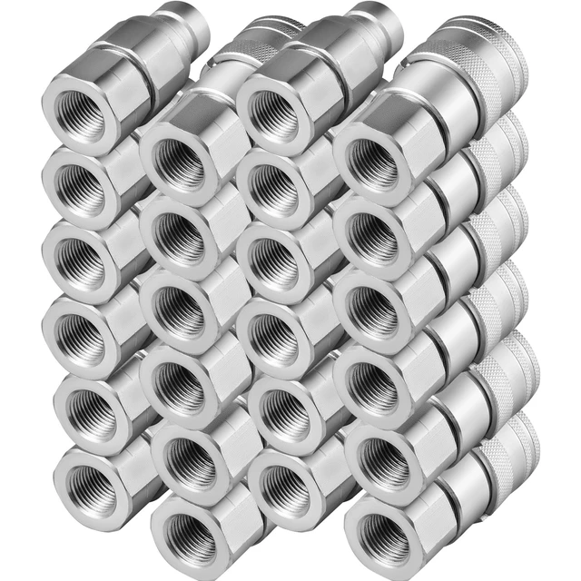 Alt view image 8 of 8 - Skid Steer Hydraulic Quick Connect 1/2\" Body Hydraulic Coupler 1/2\" NPT Hydraulic Coupling Quick Connect 2 Pairs Hydraulic Quick Coupler 27.6 MPa (ISO 16028) (12 Pairs)