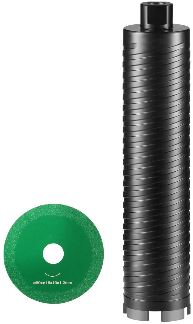 Alt view image 8 of 8 - Core Drill Bit, 2.5" Wet/Dry Diamond Core Drill Bits for Brick and Block, Concrete Core Drill Bit with Pilot Bit Adapter and Saw Blade, 9.5" Drilling Depth, 5/8"-11 Inner Thread, Laser Welding