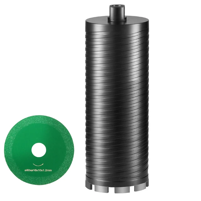 Alt view image 11 of 11 - Core Drill Bit, 4" Wet/Dry Diamond Core Drill Bits for Brick and Block, Concrete Core Drill Bit with Pilot Bit Adapter and Saw Blade, 9.5" Drilling Depth, 5/8"-11 Inner Thread, Laser Welding