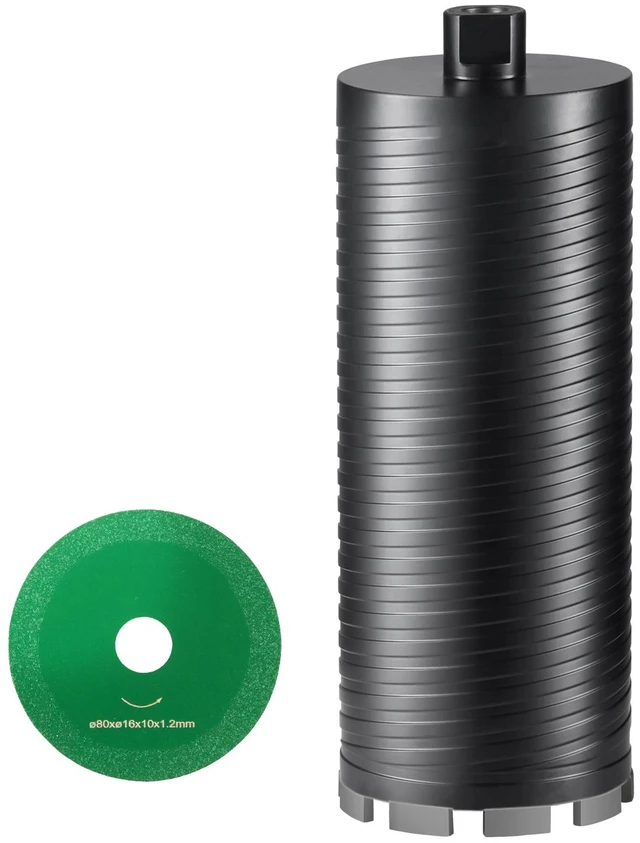 Alt view image 8 of 8 - Core Drill Bit, 4.25" Wet/Dry Diamond Core Drill Bits for Brick and Block, Concrete Core Drill Bit with Pilot Bit Adapter and Saw Blade, 9.5" Drilling Depth, 5/8"-11 Inner Thread, Laser Welding