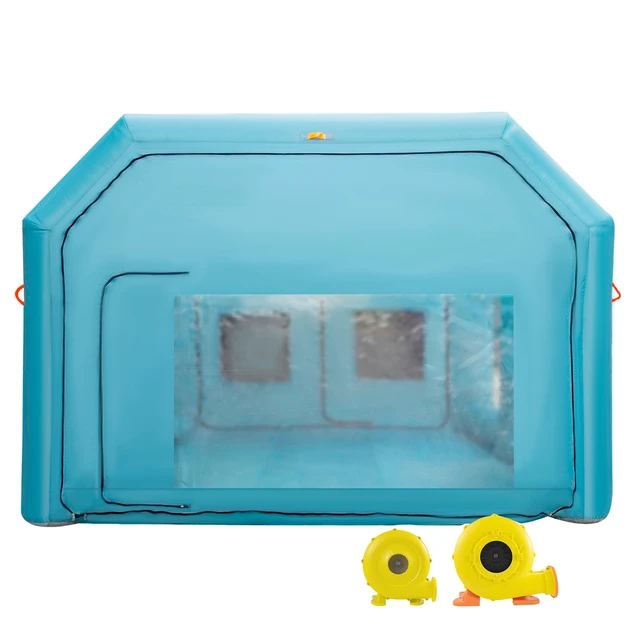 Alt view image 8 of 8 - Portable Inflatable Paint Booth, 28x15x10ft Inflatable Spray Booth, Car Paint Tent with Air Filter System & 2 Blowers, Upgraded Blow Up Spray Booth Tent, Auto Paint Workstation, Car Parking Gara