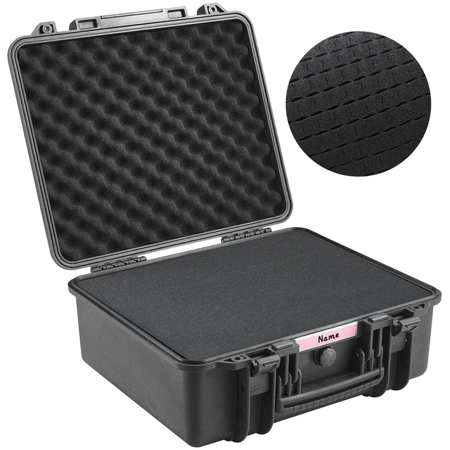 Alt view image 15 of 15 - Hard Pistol Cases with Pre-cut PU Foam, Waterproof & Dustproof Hard Gun Case for 6 Pistol, 19.3×17.1×8.3 in Lockable Pistol Case, Black