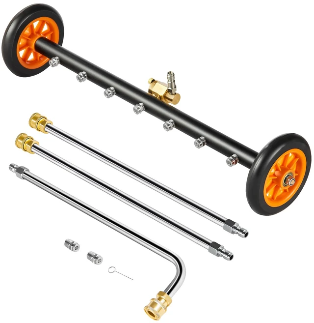 Alt view image 8 of 8 - 24" Pressure Washer Undercarriage Cleaner with 2 Wheels 2 Extended Wands