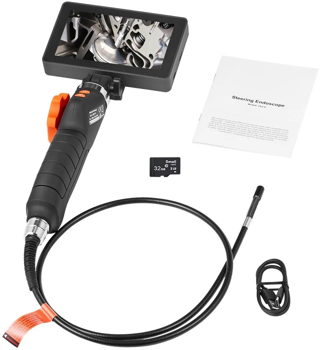 Alt view image 10 of 10 - Flexible Borescope Camera, Dual-Articulation Endoscope with 6.4mm Slim Lens, 5-inch IPS HD Display, 8X Magnification, 8 LED Illumination Snake Camera for Car Maintenance, Plumbing