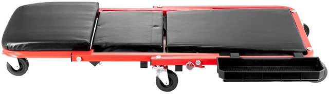 Alt view image 8 of 8 - Foldable Z Garage Creeper, 36 in, 300 lbs Load Capacity Rolling Folding Mechanic Creeper Stool, with 6 Wheels Tool Tray Padded Seat Steel Frame, Lay Down or Sit Chair for Garage Shop or Home