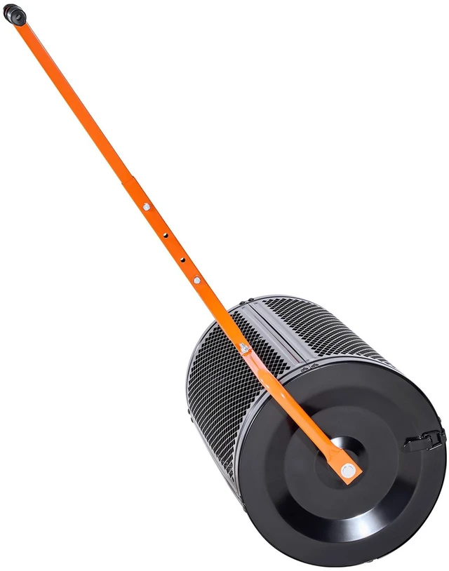 Alt view image 9 of 9 - Compost Spreader, 24 in Wide Peat Moss Spreader with T Shaped Handle, 3 Heights Adjustable, Powder-Coated Steel Garden Peat Moss Roller, Heavy Duty Grass Seed Spreaders for Planting Seeding