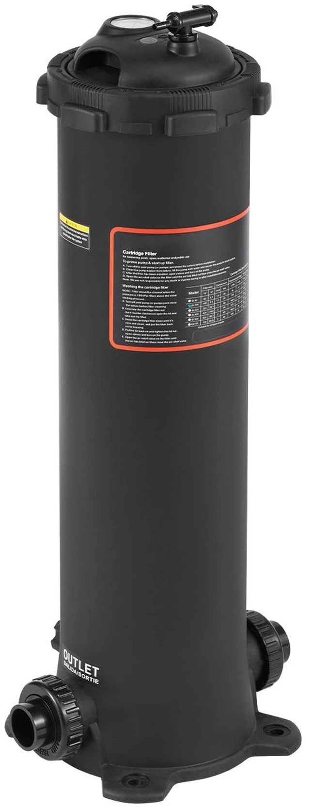 Alt view image 8 of 8 - Pool Cartridge Filter, 100 sq.ft², Swimming Pool Filter System 6142 GPH, Large Spa Filtration Clean & Clear System with 1.5 in Outlet Fitting for In-Ground & Above Pools up to 23775 Gallons