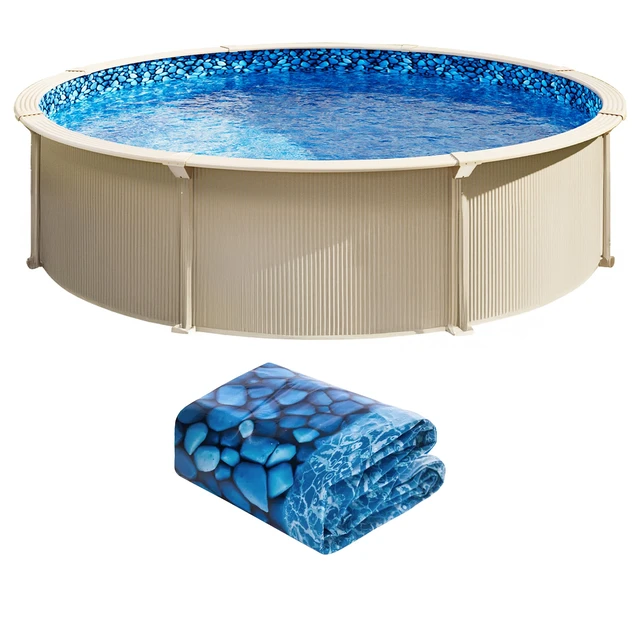 Alt view image 8 of 8 - VEVOR Round Pool Liner 27ft Overlap Style Pool Liner 54in Wall Height Durable