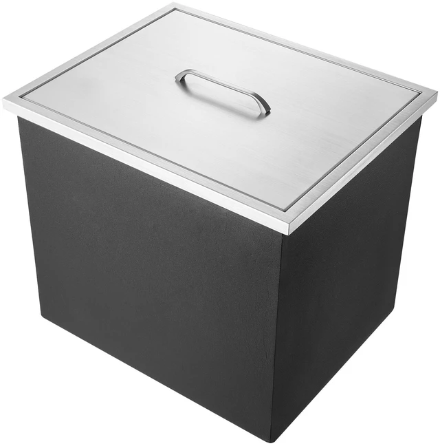 Alt view image 15 of 15 - Drop in Ice Chest, 21"L x 17"W x 18"H Stainless Steel Ice Cooler, Commercial Ice Bin with Cover, 40 qt Outdoor Kitchen Ice Bar, Drain-pipe and Drain Plug Included, for Cold Wine Beer