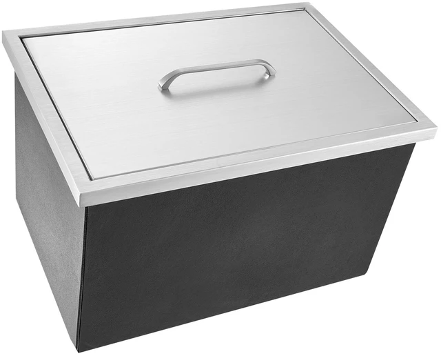 Alt view image 15 of 15 - Drop in Ice Chest, 20"L x 14"W x 12"H Stainless Steel Ice Cooler, Commercial Ice Bin with Cover, 40 qt Outdoor Kitchen Ice Bar, Drain-pipe and Drain Plug Included, for Cold Wine Beer