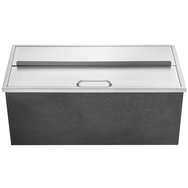 Alt view image 8 of 8 - Drop in Ice Chest, 36"L x 18"W x 14"H Stainless Steel Ice Cooler, Commercial Ice Bin with Sliding Cover, 40.9 qt Outdoor Kitchen Ice Bar, Drain-pipe and Drain Plug Included, for Cold Wine Beer