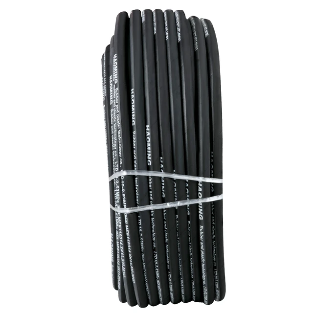 Alt view image 9 of 9 - VEVOR Hydraulic Hose 328 Feet Rubber Hydraulic Hoses with 2 High-Tensile Steel Wire Braid, Inner Diameter 3/8 Inch, 5000 PSI Max, Bulk Hydraulic Hose -40 °F to 250 °F, Hydraulic Oil Flexible Hose