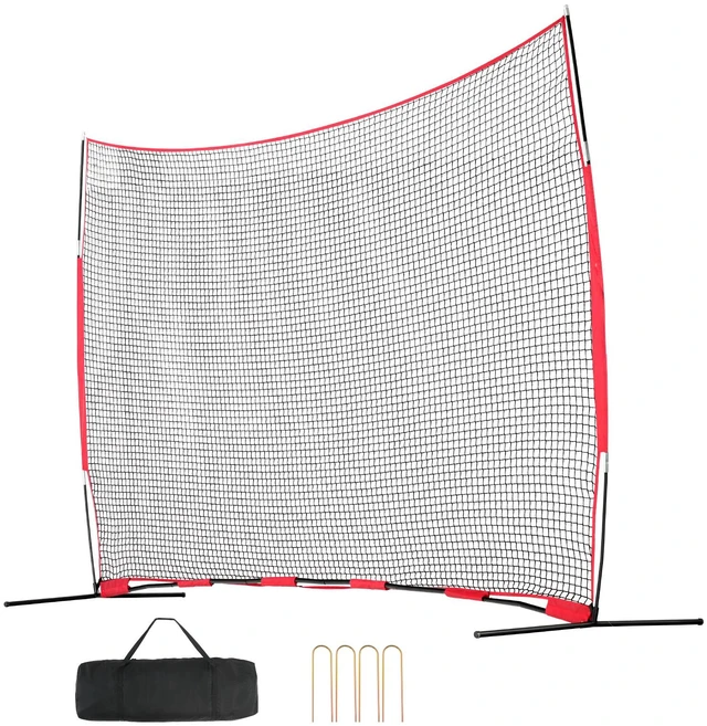 Alt view image 8 of 8 - VEVOR Barricade Backstop Net, 16x10 ft Ball Sports Barrier Netting, Portable Practice Equipment with Carry Bag, Protection Screen for Baseball Softball Soccer Training, for Backyard
