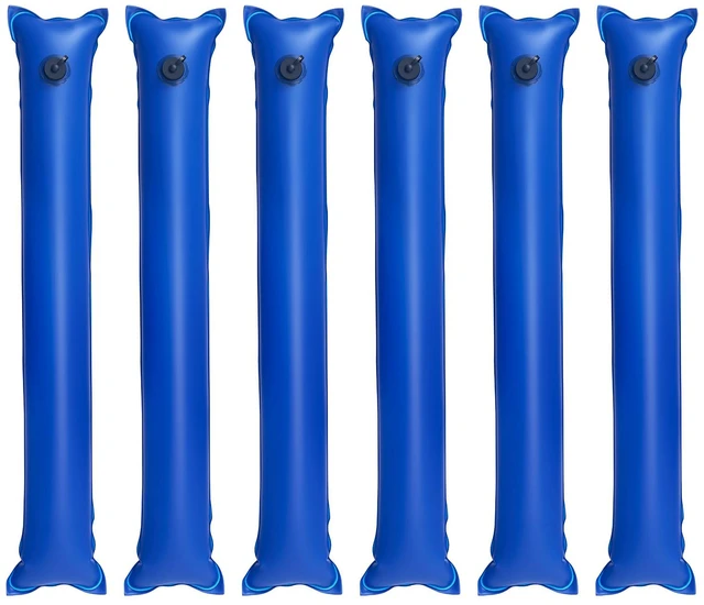 Alt view image 8 of 8 - Pool Cover Water Bags, 6 Packs 4 Ft, Single Chamber Pool Cover Water Tubes, 0.4mm Thick PVC Bags Weights with Leakproof Screw Cap, for Inground Swimming-Pool Covers Winter Closing, Blue