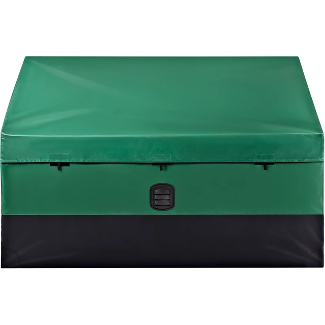 Alt view image 8 of 8 - Outdoor Storage Box, 100 Gallon Waterproof PE Tarpaulin Deck Box with Galvanized Frame, All-Weather Protection & Portable, for Camping, Garden, Poolside, and Yard, Brown & Blue