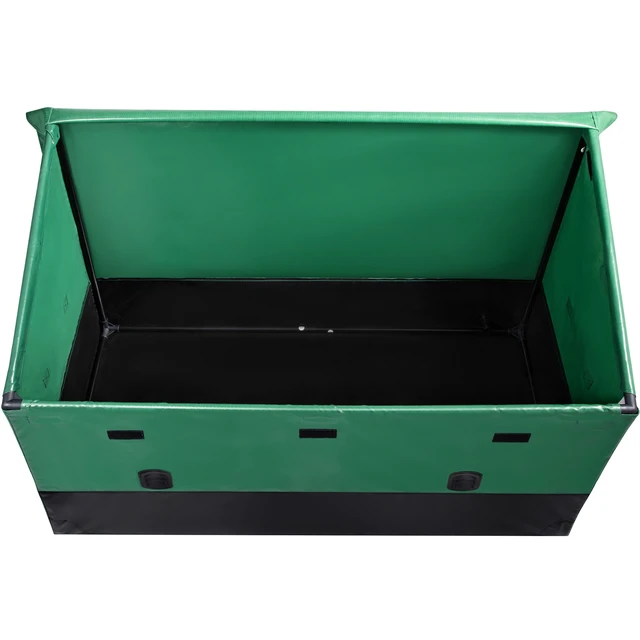Alt view image 8 of 8 - VEOVR Outdoor Storage Box, 150 Gallon Waterproof PE Tarpaulin Deck Box with Galvanized Frame, All-Weather Protection & Portable, for Camping, Garden, Poolside, and Yard, Brown & Blue