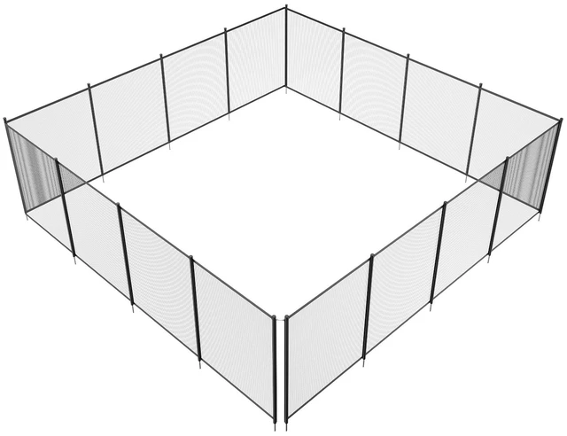 Alt view image 15 of 15 - Pool Fence, 4 x 48 FT Pool Fences for Inground Pools, Removable Child Safety Pool Fencing, Easy DIY Installation Swimming Pool Fence, 340gms Teslin PVC Pool Fence Mesh Protects Kids and Pets