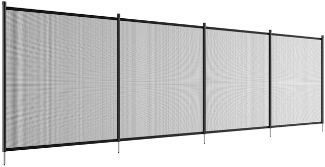 Alt view image 10 of 10 - Pool Fence, 4 x 12 FT Pool Fences for Inground Pools, Removable Child Safety Pool Fencing, Easy DIY Installation Swimming Pool Fence, 340gms Teslin PVC Pool Fence Mesh Protects Kids and Pets