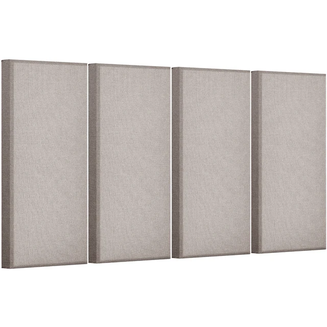 Alt view image 8 of 8 - VEVOR 4 PCS Acoustic Wall Panels 2 in Thick 23.6 x 11.8 in Self-adhesive Camel