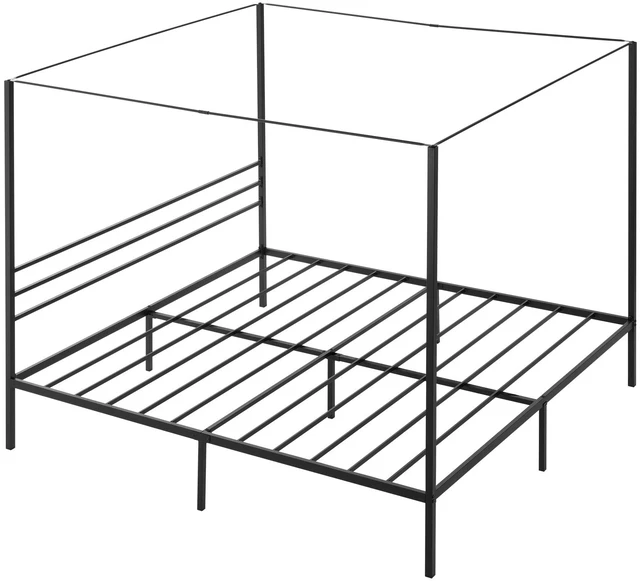 Alt view image 2 of 2 - VEVOR King Size Canopy Bed Frame Metal Canopy Bed with Four Posters Black