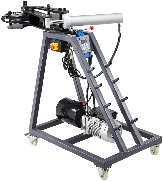 Alt view image 8 of 8 - Electric Tube Bending Machine, 750W Electric Tubing Bender with 6L Hydraulic Cylinder, Movable Pipe Bender Machine with Casters, 3 Dies & 180° Max Bending Angle, Suitable for 3/4 to 2 inch Pipes