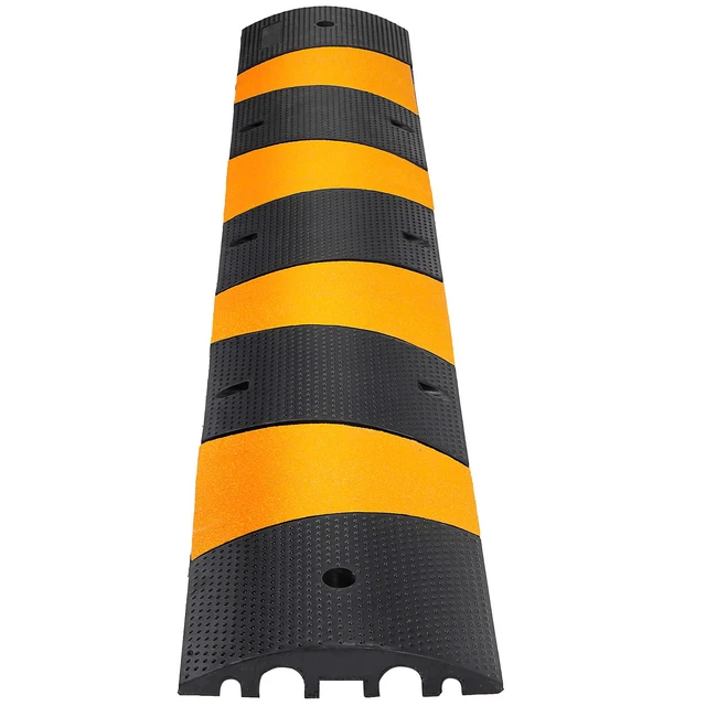 Alt view image 8 of 8 - 2pcs 6 Feet Rubber Speed Bump Driveway Modular Heavy Duty Speed Bumps 72.4 x 12 x 2.4 Inch Cable Protector Ramp for Garage Gravel Roads Asphalt Concrete