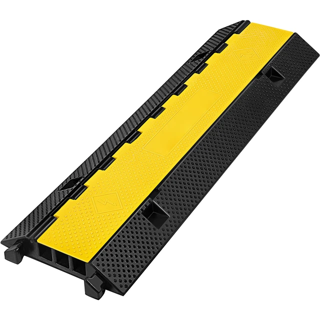 Alt view image 8 of 8 - 3 Channel Rubber Cable Protector Ramp 1.2 x 1.2 Inch Channel Heavy Duty Cable Wire Cord Cover Ramp Speed Bump Driveway Hose Cable Ramp Protector
