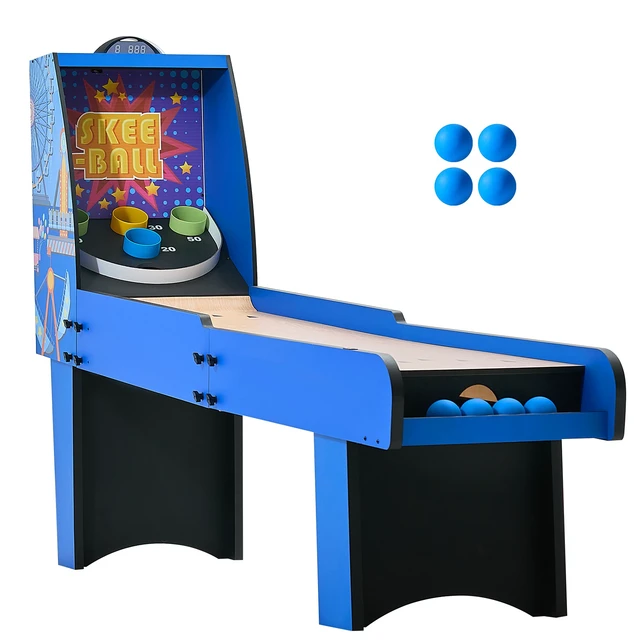 Alt view image 8 of 8 - VEVOR 8' Roll and Score Classic Arcade Game Table, Arcade Machine Indoor with Electronic Scorer, Sound, Automatic Ball Return for Adults Kids Family Recreation Game Room, 4 Balls Included