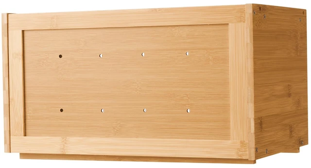 Alt view image 8 of 8 - Bread Box for Kitchen Counter, Large Capacity Bamboo Bread Storage Container, Farmhouse Wooden Breadbox Organizer for Homemade Bread, Storage Holder Bin with Acrylic Wavy Door Panel, Natural