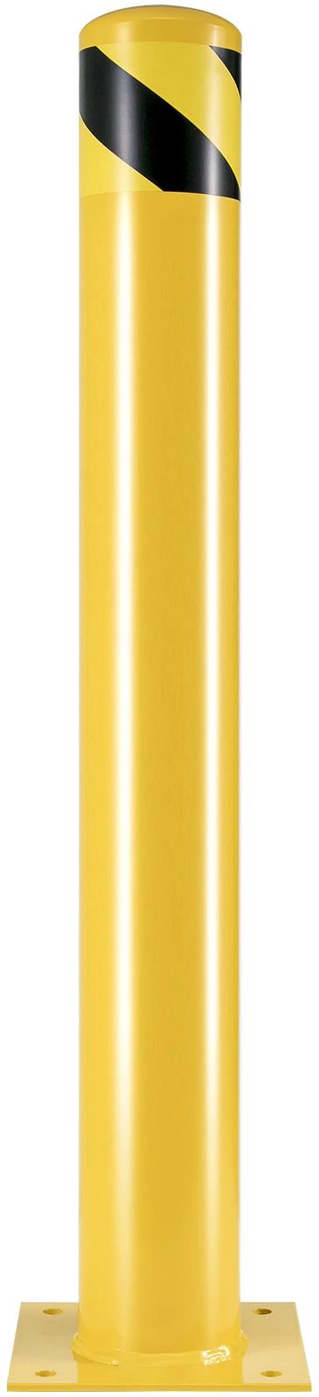 Alt view image 8 of 8 - Safety Bollard Safety Barrier Bollard 4-1/2" OD 36" Height Yellow Powder Coat Pipe Steel Safety Barrier with 4 Free Anchor Bolts for Traffic-Sensitive Area