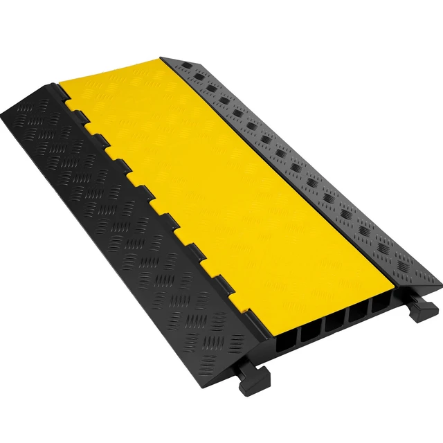 Alt view image 8 of 8 - 5 Channel Cable Protectors Extreme Rubber Cable Ramps Heavy Duty Protective Cable Wire Cord Ramp Driveway Rubber Traffic Speed Bumps Cable Protector (5-Channel, 1Pack-18000Lb)