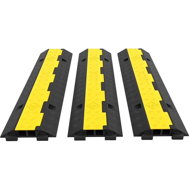 Alt view image 8 of 8 - 3 Pcs 2-Cable Rubber Electrical Wire Cover Cord Protector Ramp 11000 lbs