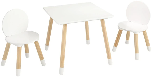 Alt view image 15 of 15 - Kids Table and 2 Chairs Set, Toddler Table and Chair Set, Children Multi-Activity Table for Art, Craft, Reading, Learning, 1 Table and 2 Chairs
