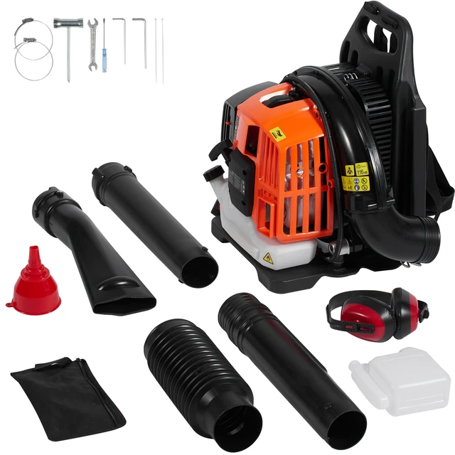 Alt view image 9 of 9 - Backpack Leaf Blower, 52CC 2-Cycle Leaf Blower with 1.37L Fuel Tank, 480CFM Air Volume 175MPH Speed, Ideal for Lawn Care, Leaf Cleaning, and Snow Removal