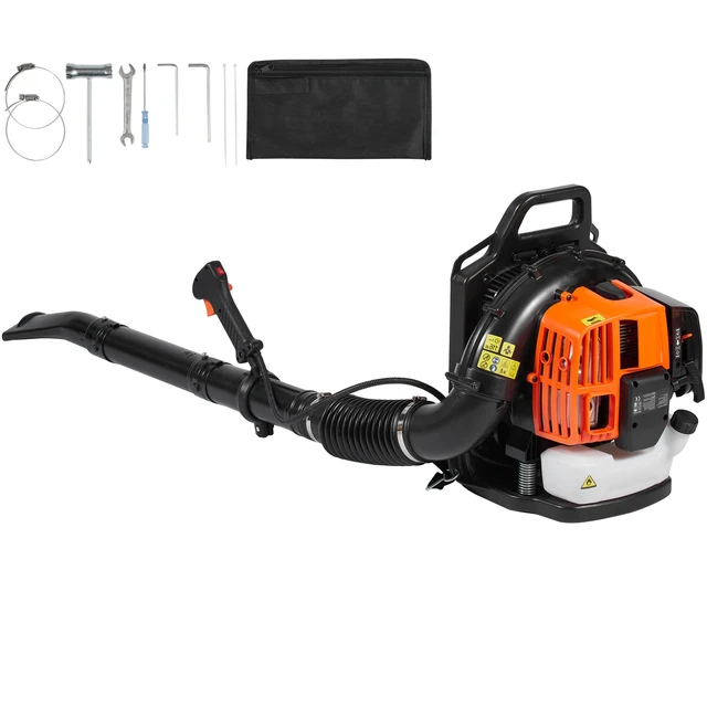 Alt view image 8 of 8 - Backpack Leaf Blower, 63CC 2-Cycle Gas Leaf Blower with 1.89L Fuel Tank, 1110CFM Air Volume 220MPH Speed, Ideal for Lawn Care, Leaf Cleaning, and Snow Removal