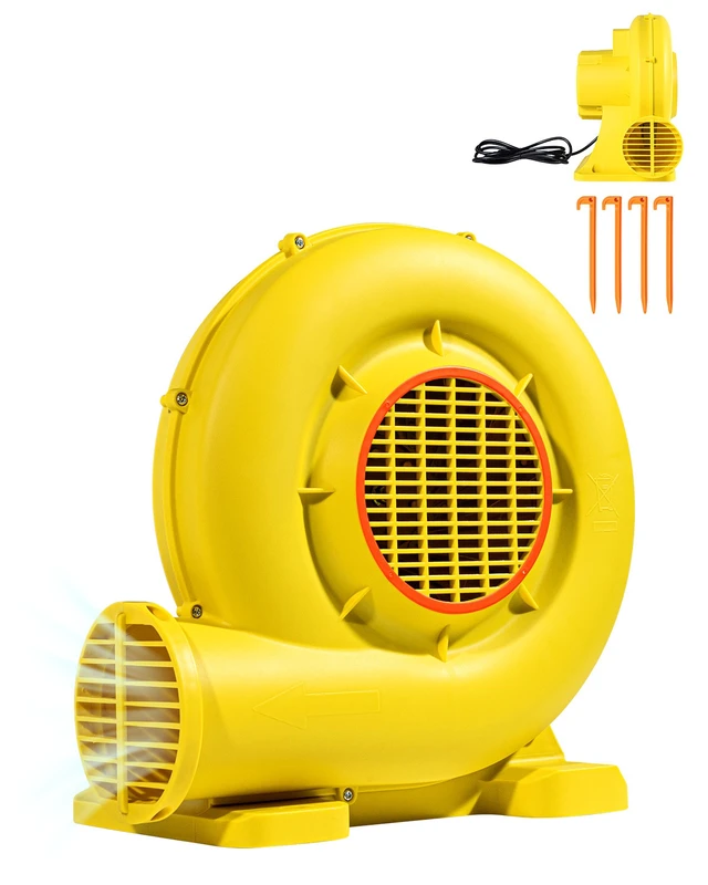 Alt view image 10 of 10 - Inflatable Blower, 380W&450W, 0.5 & 0.6 HP Bounce House Blower, Pump Commercial Air Blower for Inflatables, Bouncy Castle Electric Air Blower Fan Perfect for Bounce House, Waterslides, Yellow