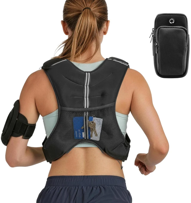 Alt view image 8 of 8 - Weighted Vest, 20 lbs Weight Vest with Reflective Stripe, Adjustable Buckle Body Weight Vest for Men Women, Workout Equipment for Strength Training, Running, Jogging, Fitness, and Weight Loss