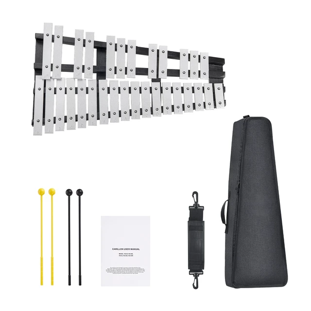 Alt view image 9 of 9 - 30 Note Glockenspiel Xylophone Bell Kit, Percussion Instrument with Mallets, Drum Sticks and Carrying Bag, Professional Glockenspiel Xylophone Percussion Instrument Set for Students & Adults