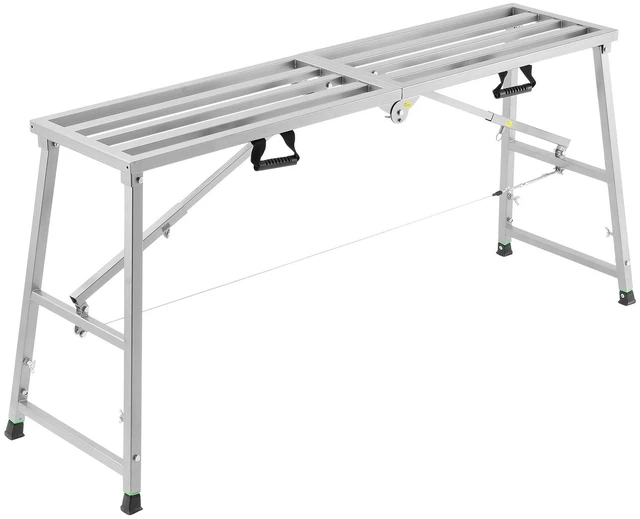 Alt view image 10 of 10 - VEVOR Work Platform Adjustable Height Portable Scaffolding Platform 800 lb Load