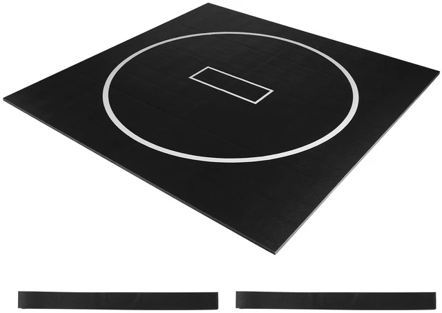 Alt view image 9 of 9 - 10x10 ft Wrestling Mat, Martial Arts Thick Mat for Home Gym Workouts Exercise, Waterproof PVC Roll-Up Training Mats with Circles, for Gymnastics, Tatami, Jiu Jitsu BJJ MMA Judo, Boxing, Black