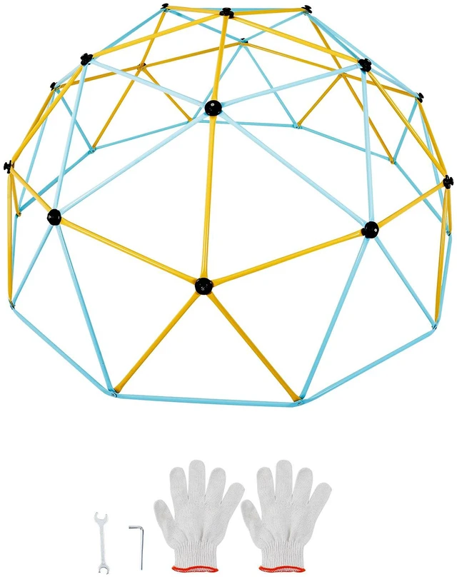 Alt view image 8 of 8 - Climbing Dome,Jungle Gym Supports 750LBS and Easy Assembly, 12FT Geometric Dome Climber Play Center for Kids 3 to 10 Years Old, with Climbing Grip, Outdoor Backyard Play Equipment for Kids