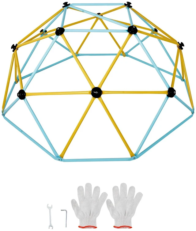 Alt view image 9 of 15 - Climbing Dome, Jungle Gym Supports 600LBS and Easy Assembly, 6FT Geometric Dome Climber Play Center for Kids 3 to 9 Years Old, with Climbing Grip, Outdoor and Indoor Play Equipment for Kids