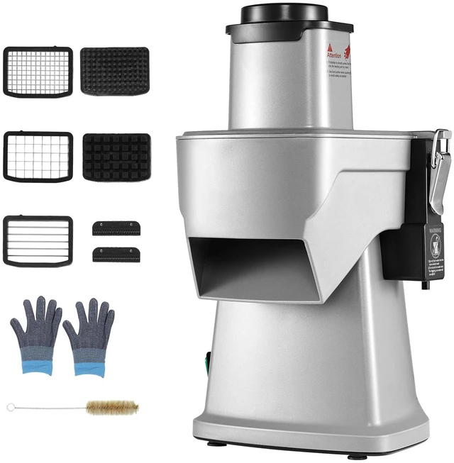 Alt view image 9 of 9 - VEVOR Electric Vegetable Slicer, 4 in 1 Multifunctional Food Cutter, 200W Vegetable Chopper for Slicing Shredding Dicing and Slitting, with Cut-Resistant Gloves, for Commercial and Home Use