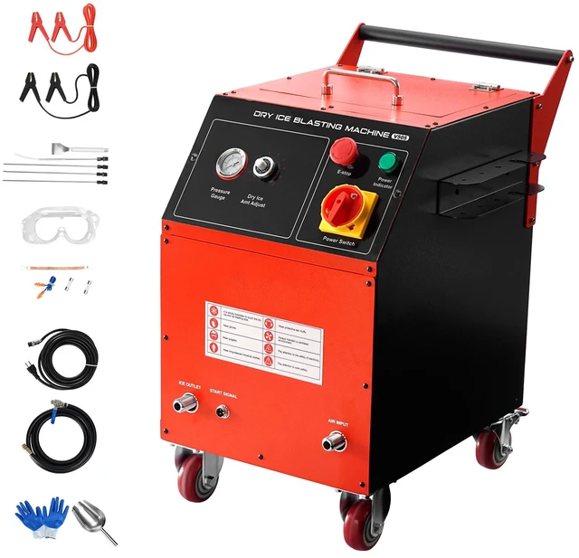 Alt view image 8 of 8 - Dry Ice Blasting Machine, 11LBS (5KG) Capacity Dry Ice Cleaning Machine with 4 Nozzles, Adjustable Pressure & Dry Ice Amount, Movable Blaster Cleaner for Automotive Ship Aviation Chemical, 120V