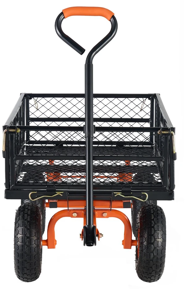Alt view image 10 of 10 - Garden Cart, Sturdy Metal Construction with Simple Assembly, Versatile Dump Cart with Dual-Function Handle, Heavy-Duty Garden Wagon, 880 lbs Load Capacity, 10" Wheels