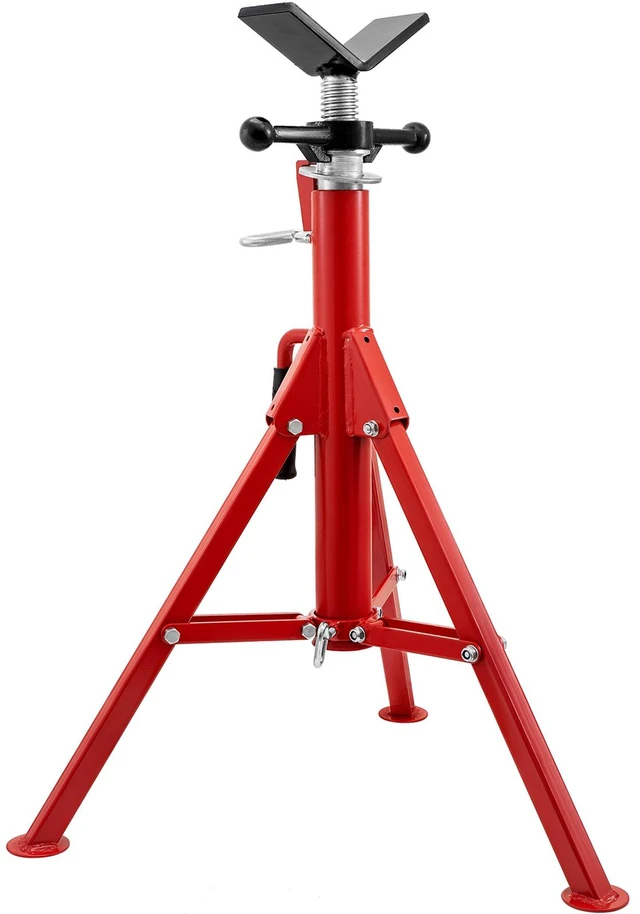 Alt view image 8 of 8 - V Head Pipe Stand 1/8\"-12\" Capacity,Adjustable Height 28\"-52,Pipe Jack Stands 2500 lb. Load Capacity,Portable Folding Pipe Stands, Carbon Steel Body More Durable